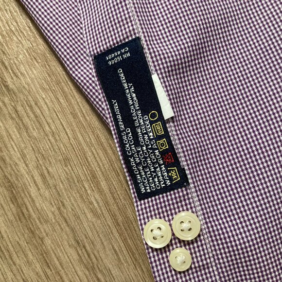 NWOT Nautica Premium Non-Iron Men's Dress Shirt in Mini Gingham - Picture 5 of 5